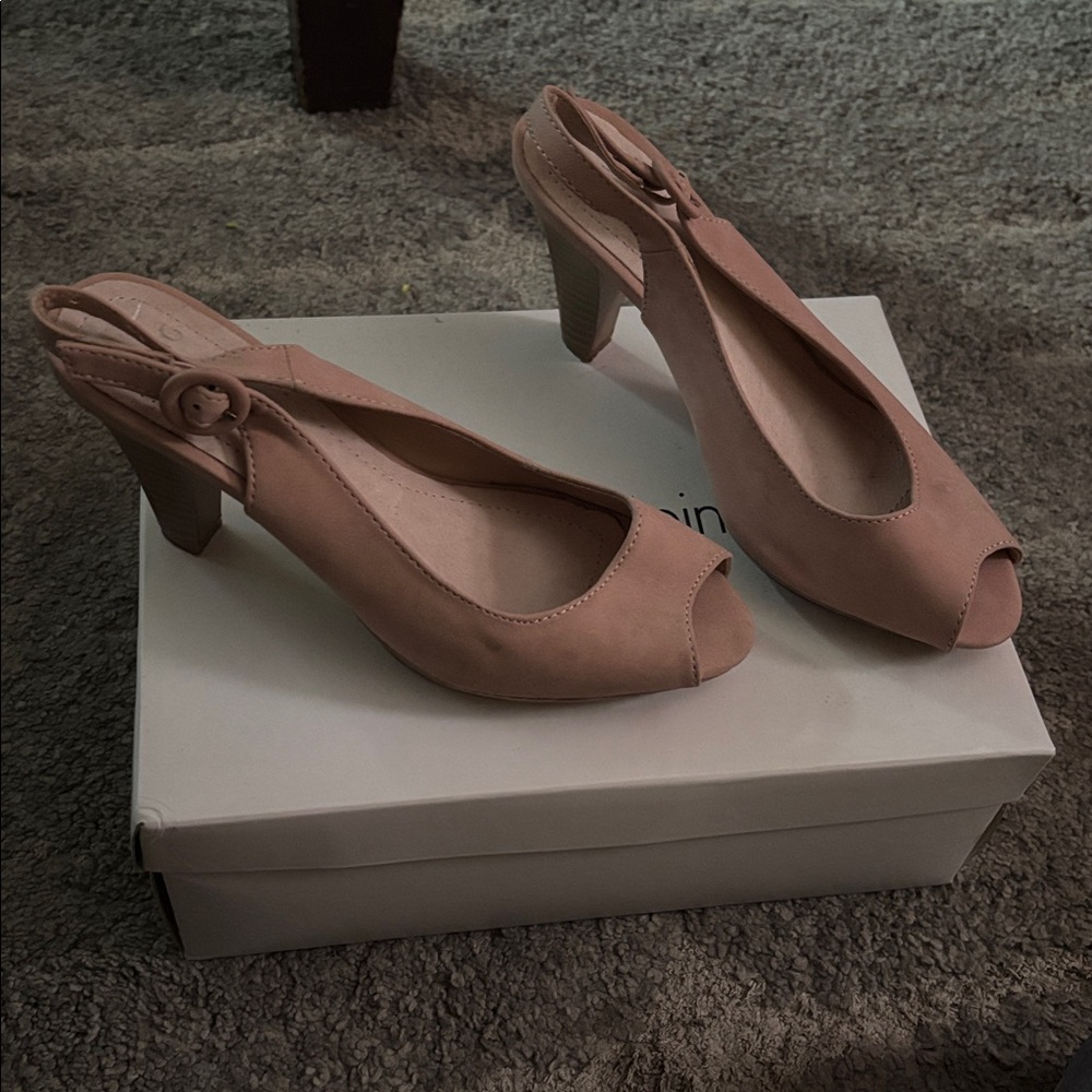 Calvin Klein Pink Peep Toe Heels